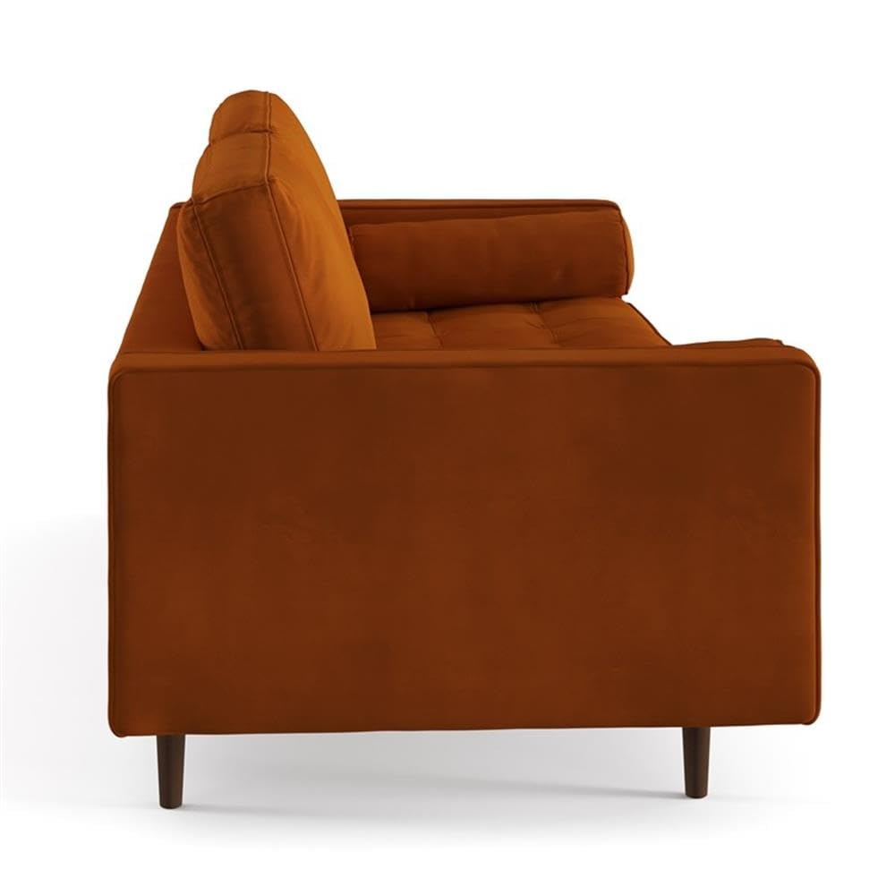 Velvet Sofa with Bolster Pillows Y869