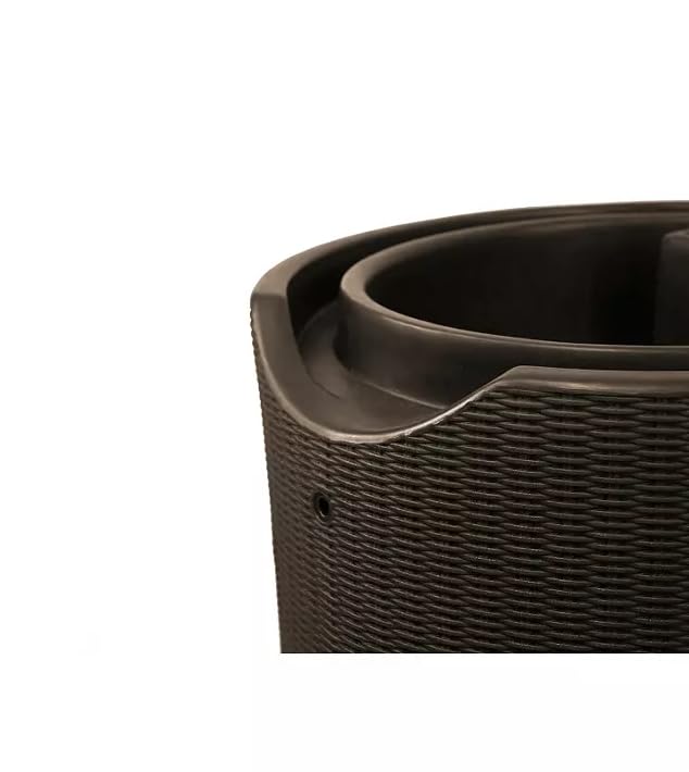 Black 50-Gallon Rain Barrel with Planter Top O223646