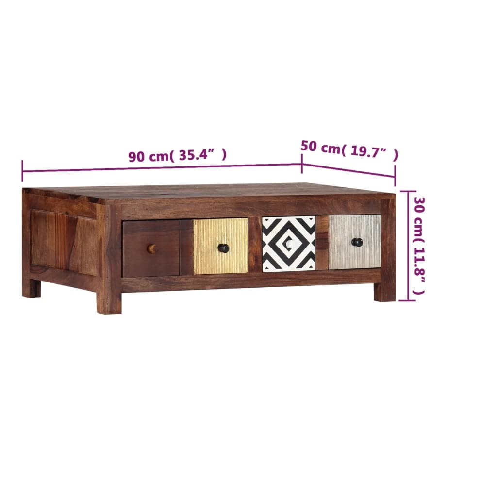 Solid Sheesham Wood Coffee Table Y53518