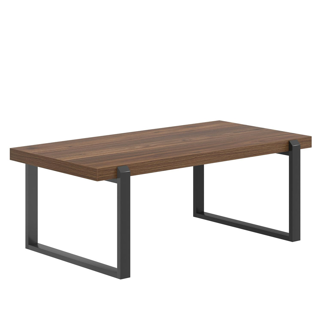 Walnut 44 Inch Wood and Metal Coffee Table Z494602