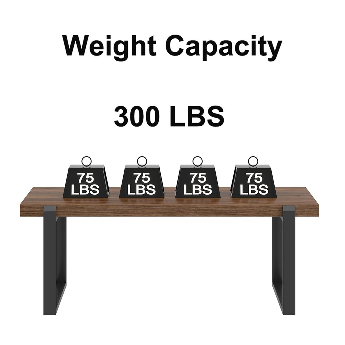 Walnut 44 Inch Wood and Metal Coffee Table Z494602