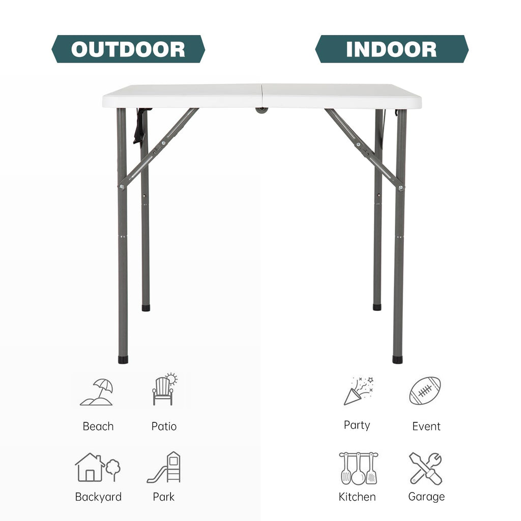 34" White Folding Plastic Table Q990