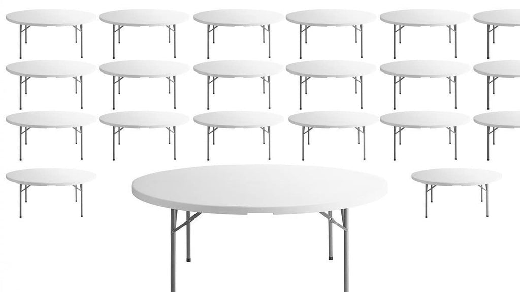 White 72 Inch Round Plastic Folding Table G8665