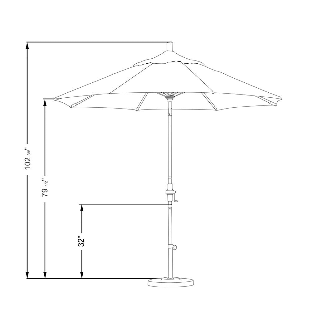 9' Round Aluminum Market Umbrella O311