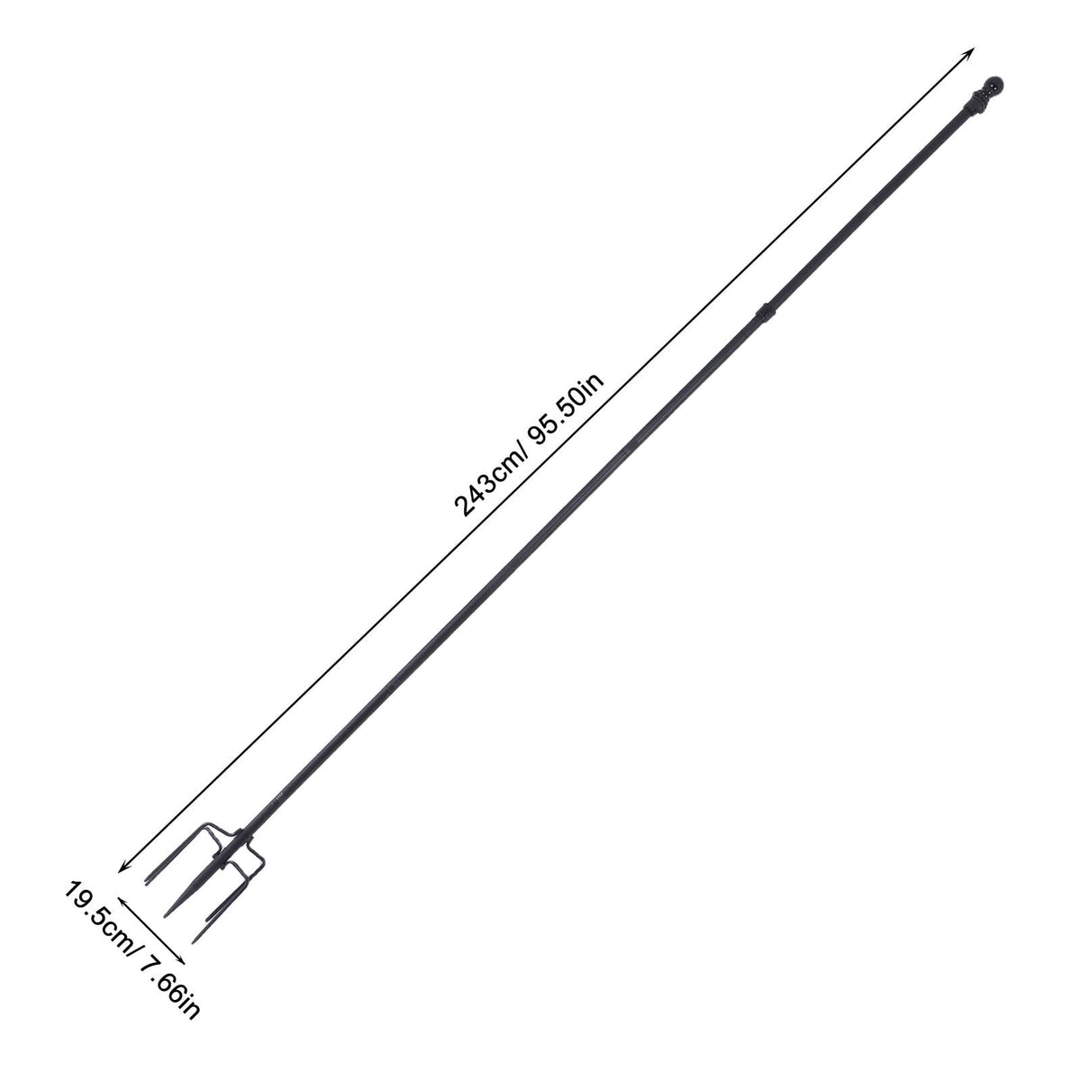 Heavy Duty in Ground Flag Pole Holder with 5 Prongs Base Q66484