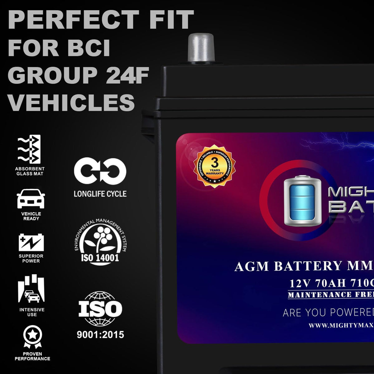 12V 70Ah AGM Replacement Battery Z32814