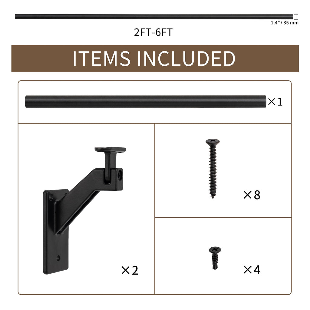 5 FT Aluminum Handrail Kit with Stainless Steel Brackets A68815
