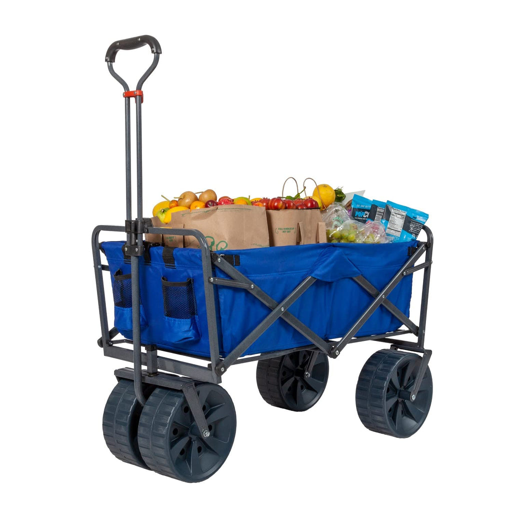Blue Black Collapsible All Terrain Utility Beach Wagon Cart D69761