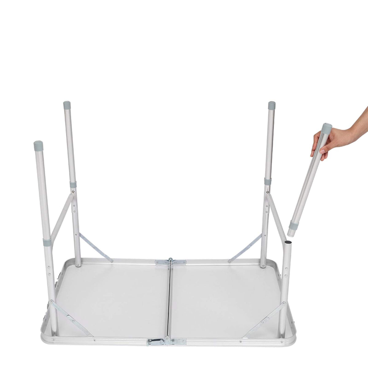 Folding Aluminum Camping Table White 3 FT Q85241