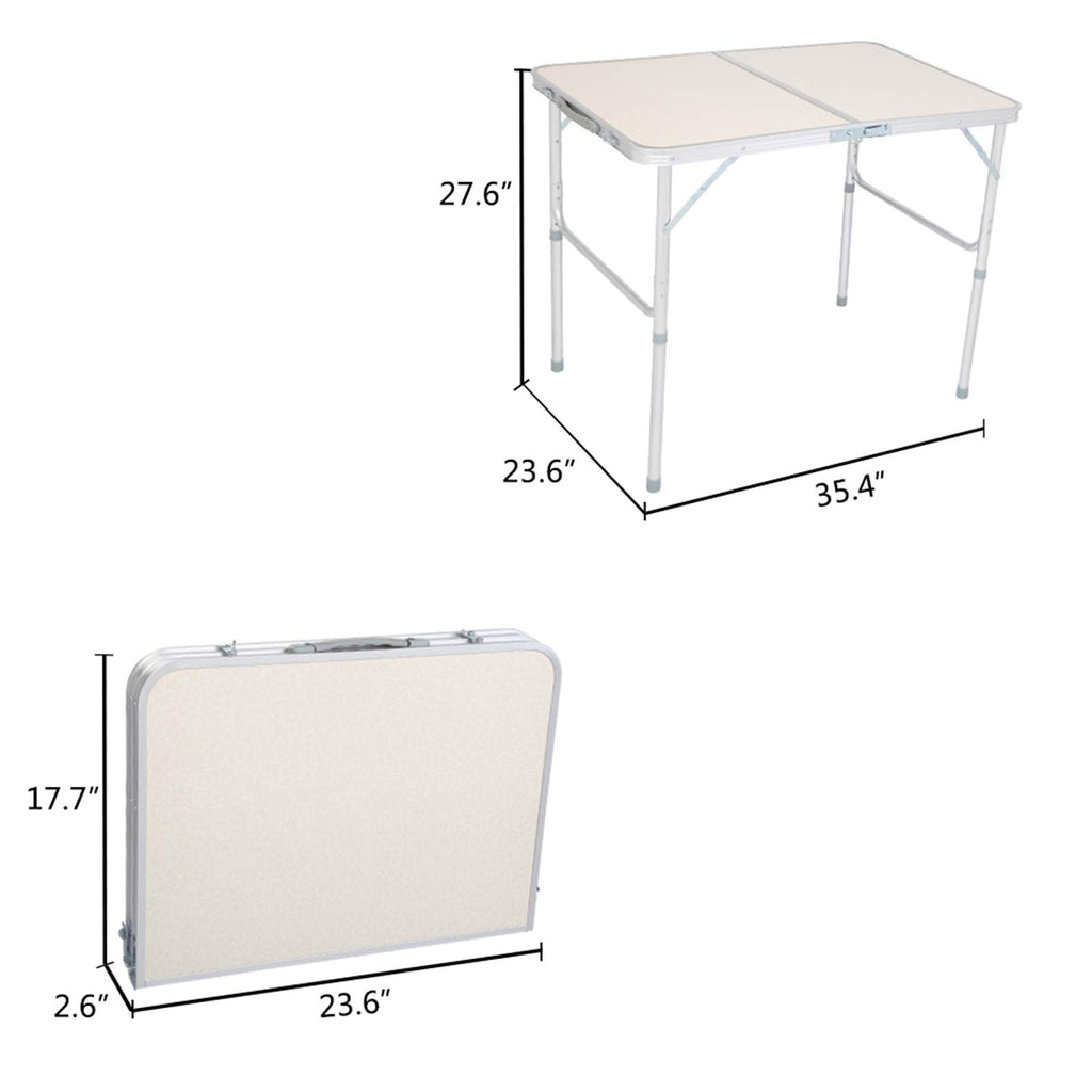 Folding Aluminum Camping Table White 3 FT Q85241