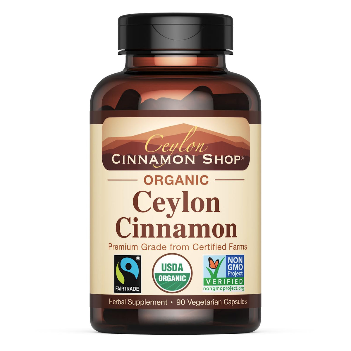 Organic Ceylon Cinnamon Capsules, 90 Count U375