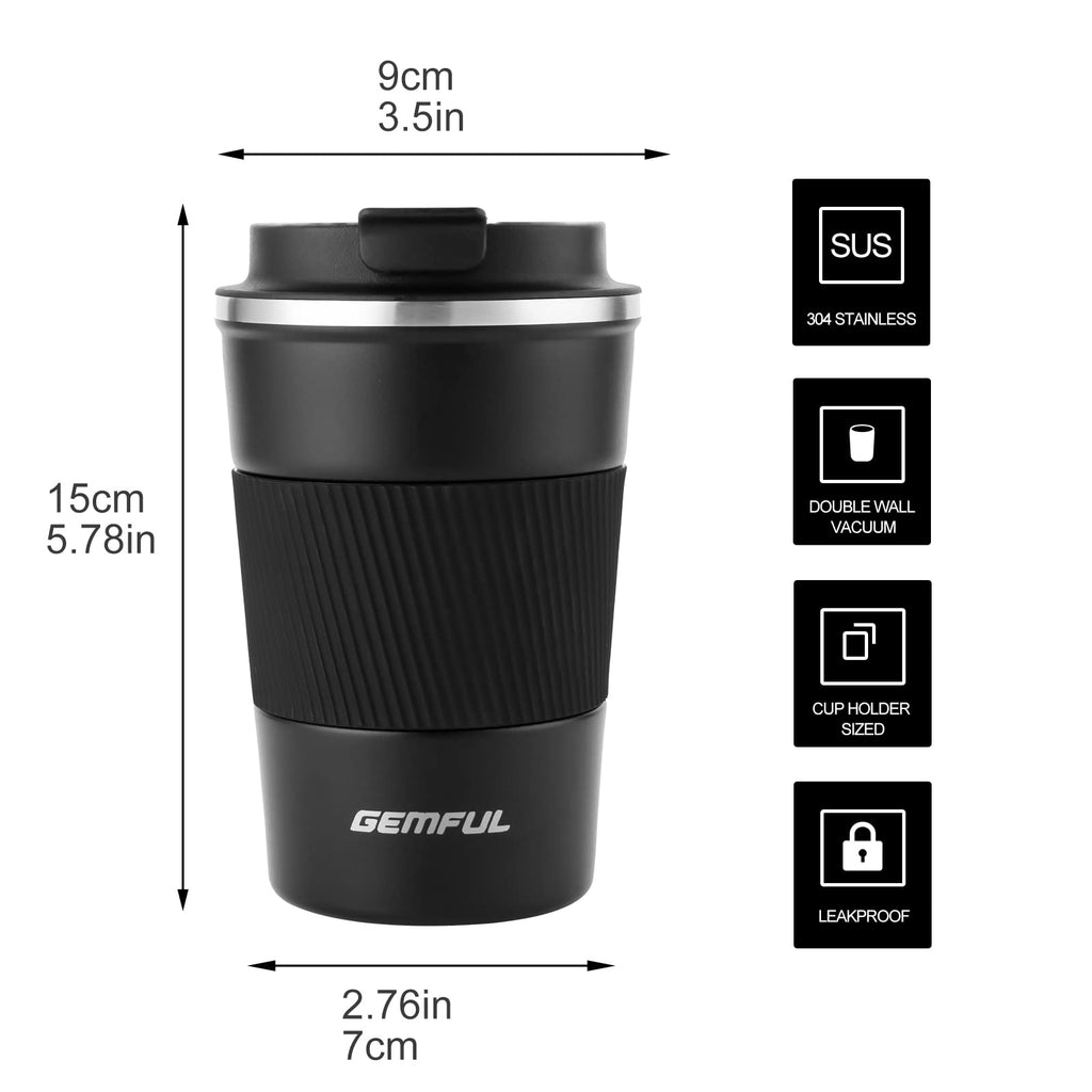 13oz Insulated Stainless Steel Travel Coffee Mugs Set (2 Pack) Q1766