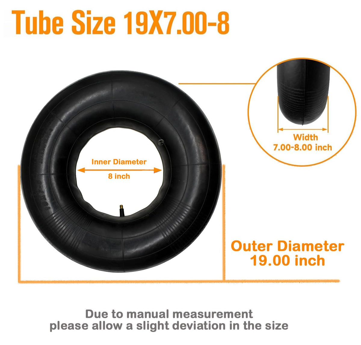19x7-8 20x7-8 Inner Tube with TR13 Straight Valve Stem W7605