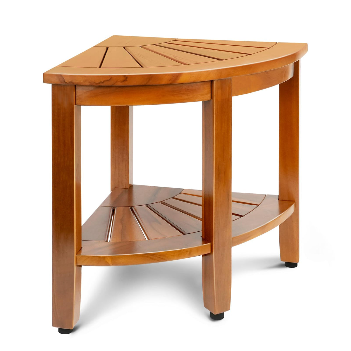 18" Teak Corner Shower Bench with Shelf Z8449