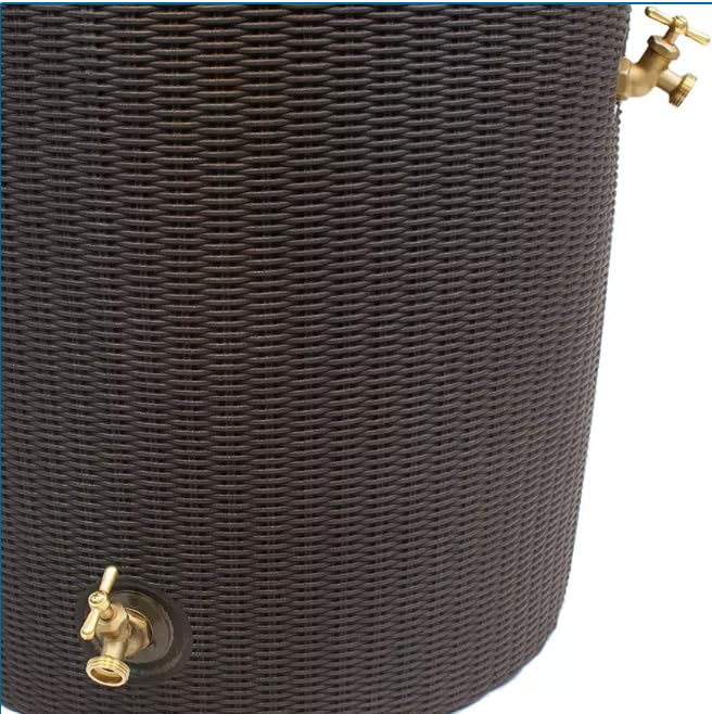 Black 50-Gallon Rain Barrel with Planter Top O223646