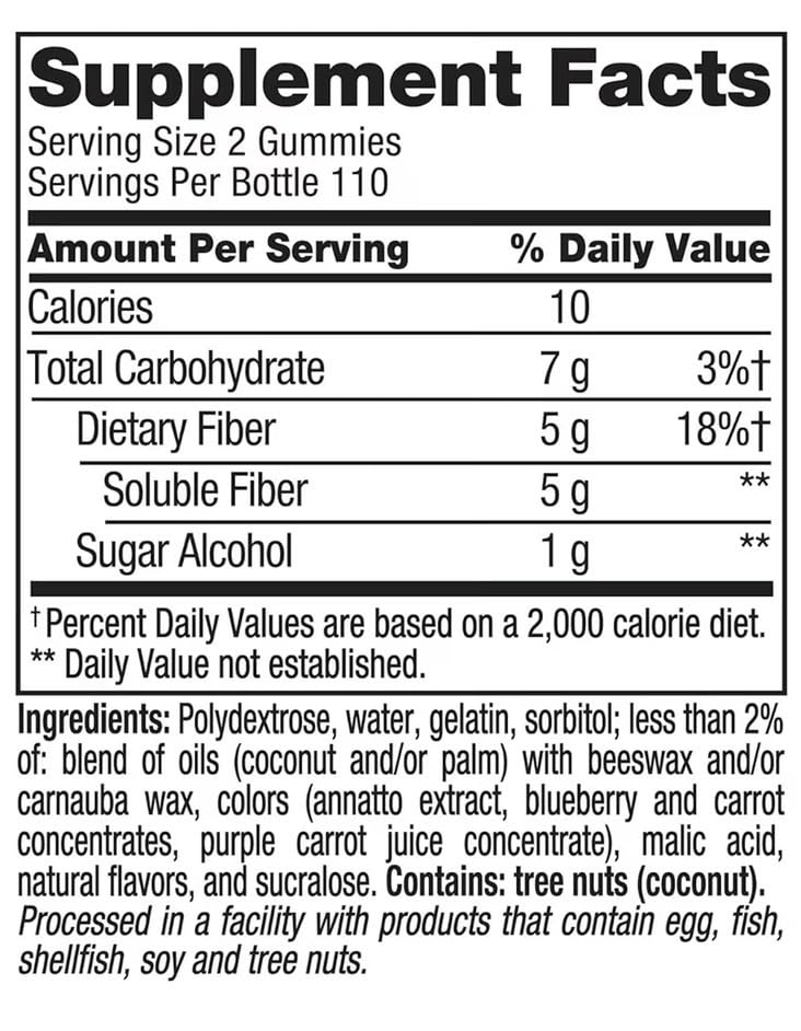 Sugar Free Fiber Gummies with Prebiotic 220 Count F27502