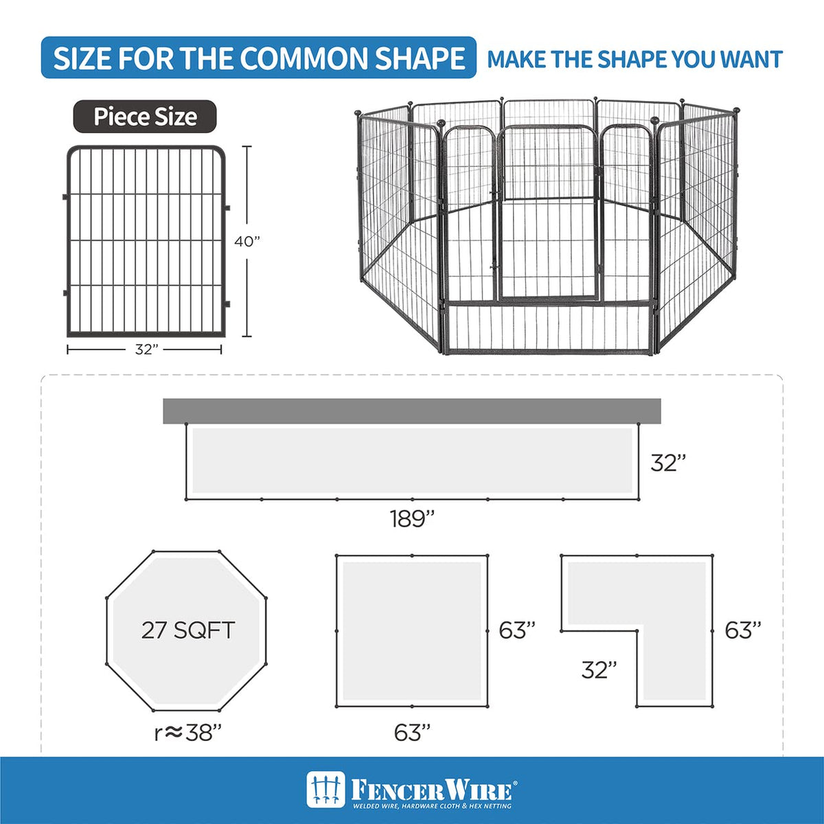 Foldable Metal Pet Playpen with Gate T59457