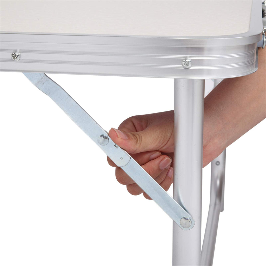 Folding Aluminum Camping Table White 3 FT Q85241