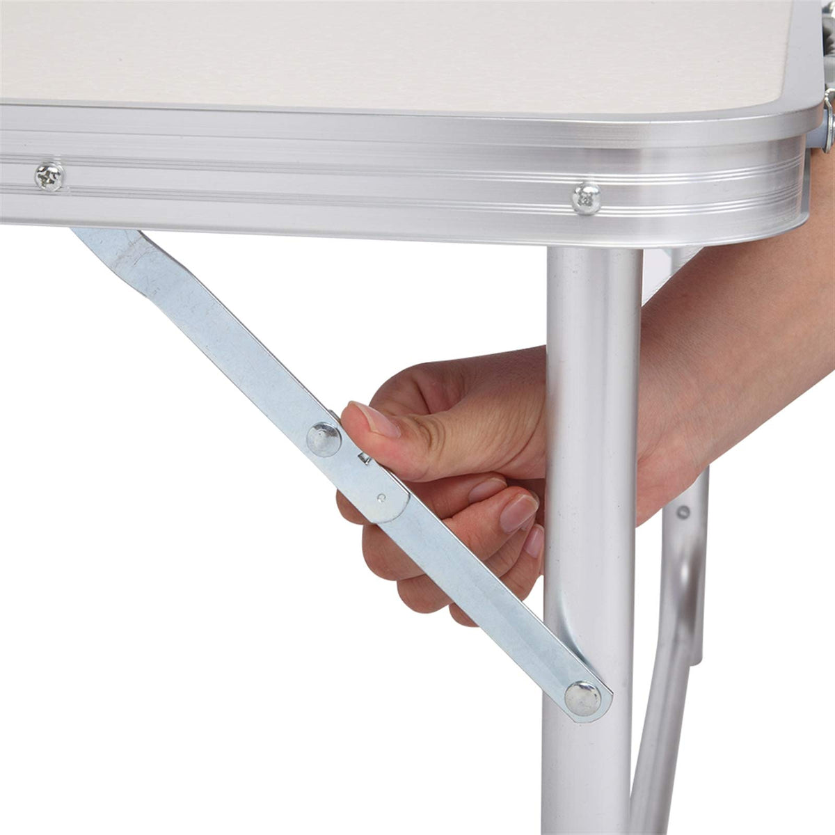 Folding Aluminum Camping Table White 3 FT Q85241