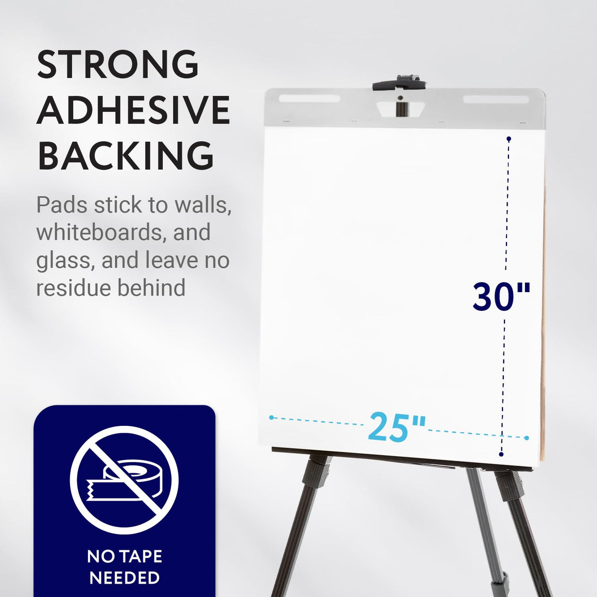 Sticky Easel Pads, White, 25 x 30 in, Pack of 5, 150 Sheets I785