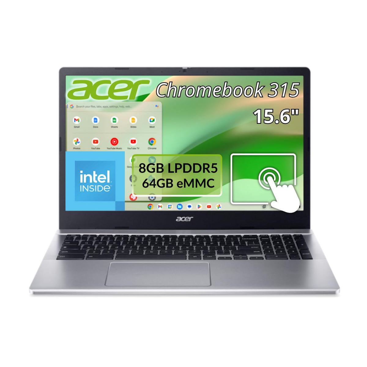Chromebook 8GB RAM 64GB Storage Silver B187
