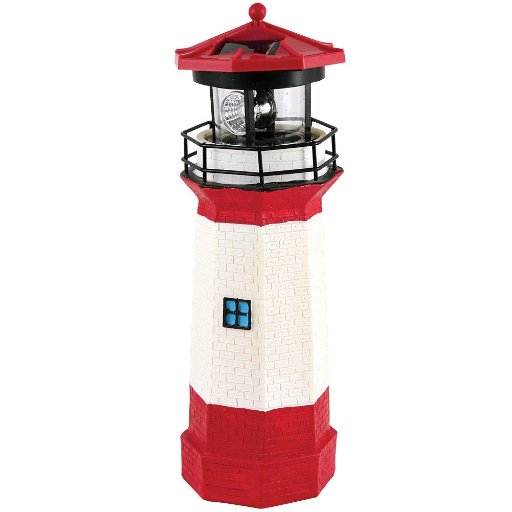 15" Red Solar Lighthouse with Rotating LED G999