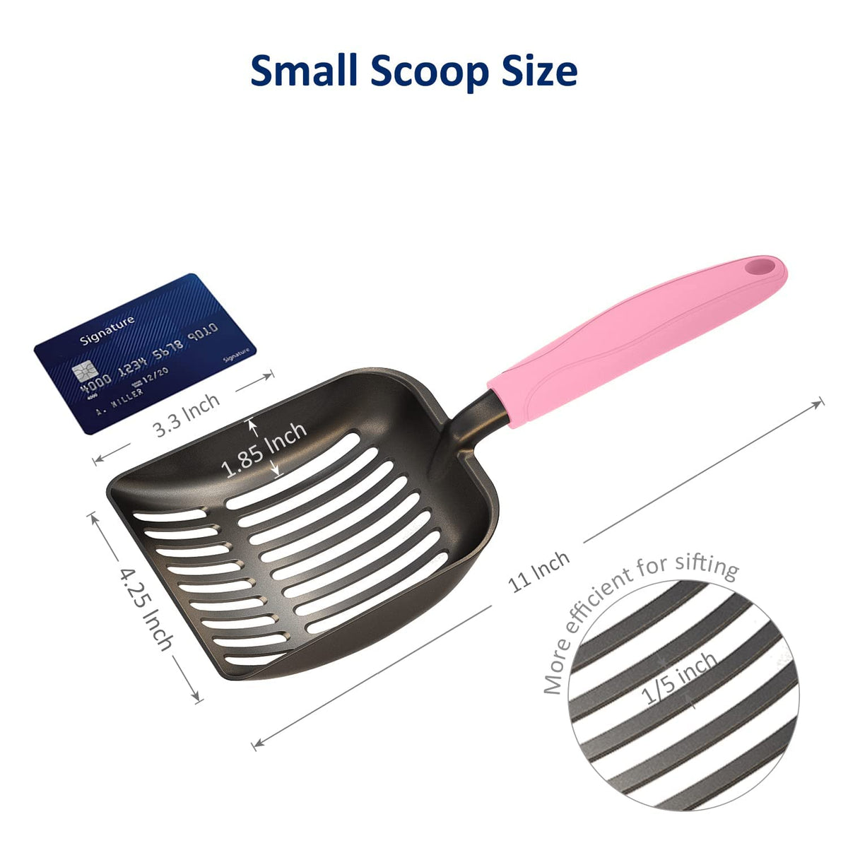 Non-Stick Aluminum Alloy Cat Litter Scoop with Long Handle J761
