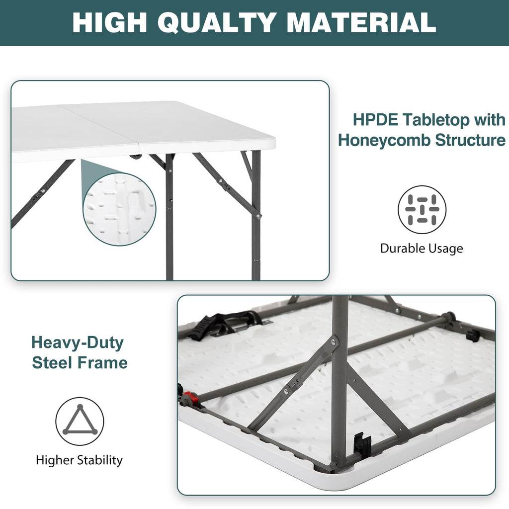 34" White Folding Plastic Table Q990