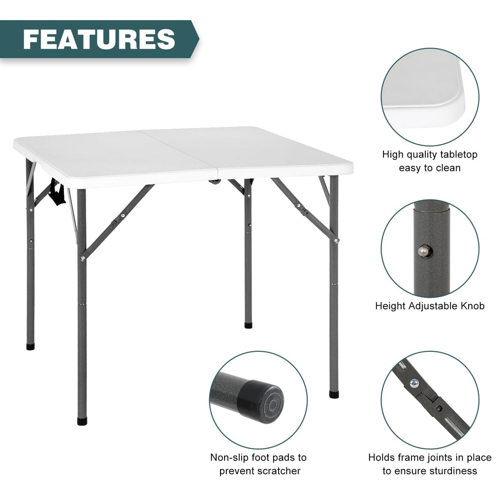 34" White Folding Plastic Table Q990