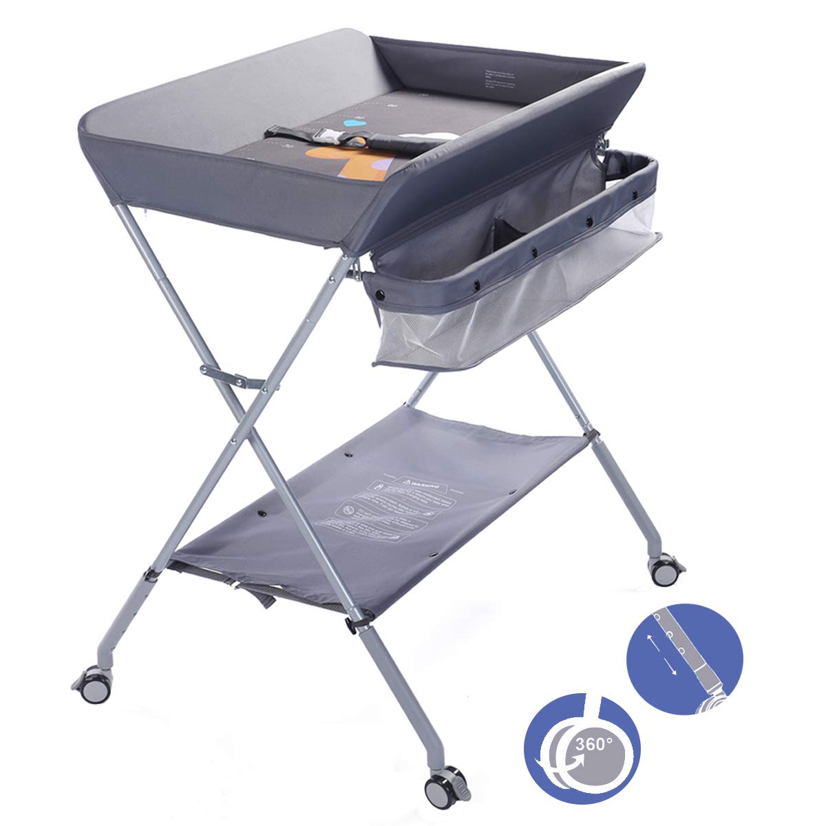 Portable Folding Baby Changing Table with Wheels F477886