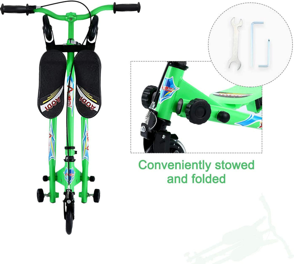 3 Wheels Foldable Swing Scooter with Adjustable Handlebar J714