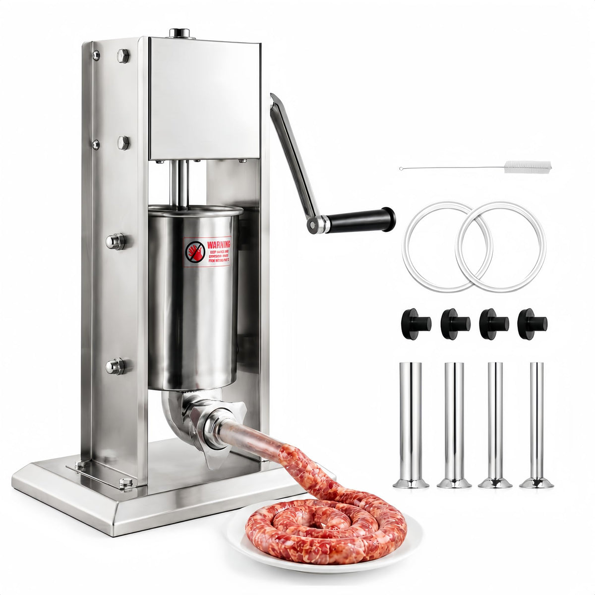 3L Stainless Steel Manual Sausage Stuffer with 4 Tubes N833