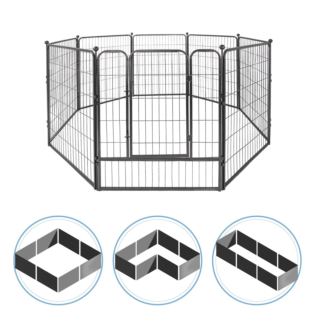 Foldable Metal Pet Playpen with Gate T59457