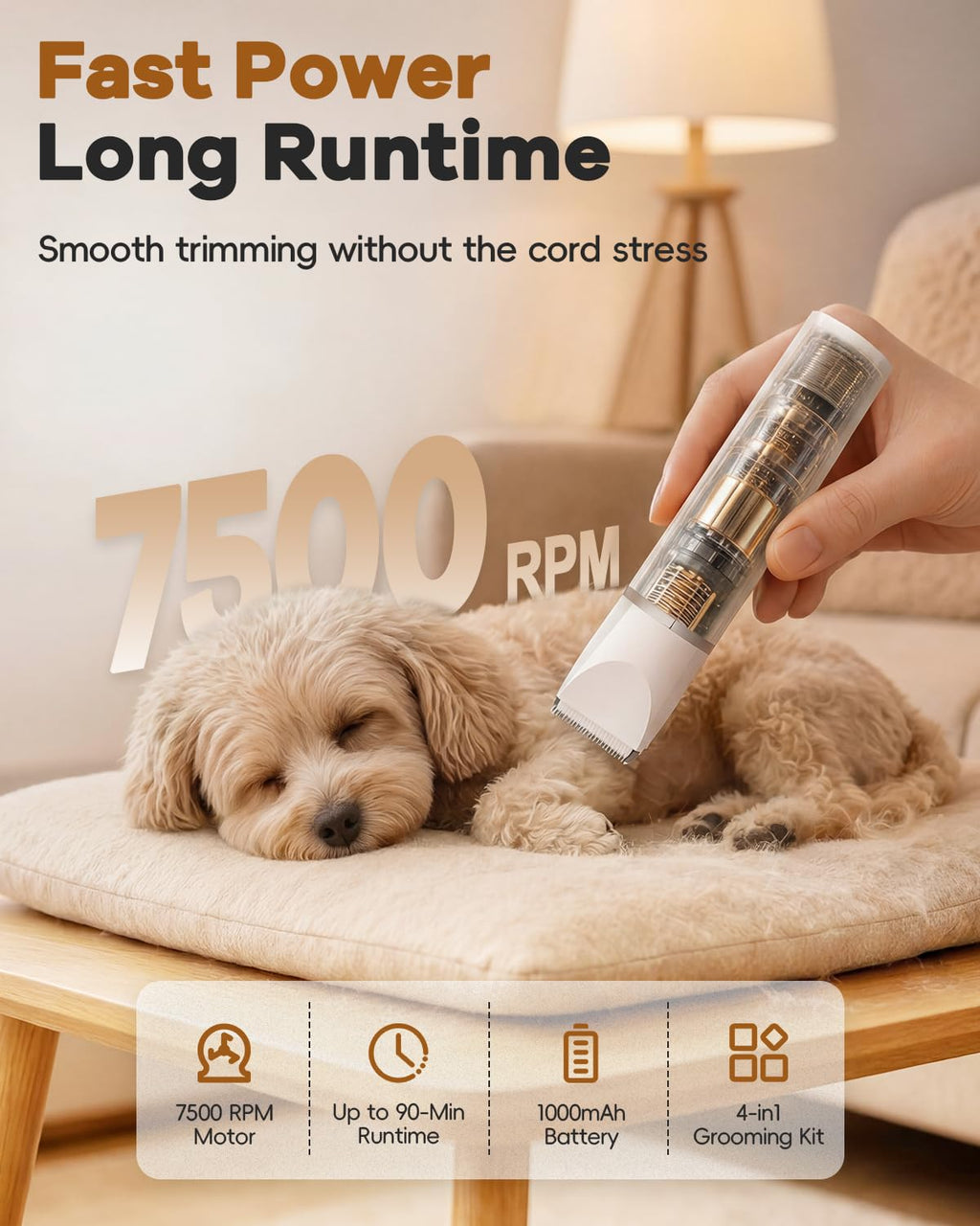 4 in 1 Dog Clippers Grooming Kit with Paw Hair Trimmer G79424