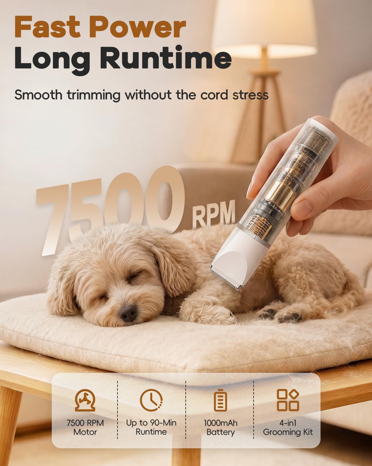 4 in 1 Dog Clippers Grooming Kit with Paw Hair Trimmer G79424