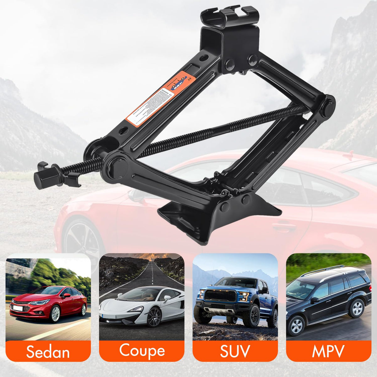 2 Ton Scissor Car Jack with Lug Wrench V20342