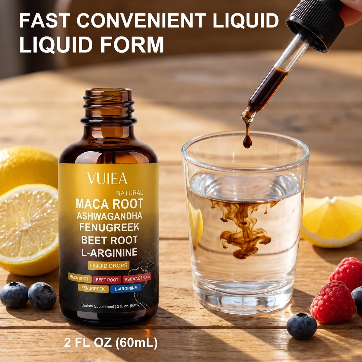 Liquid Maca Root Supplement with Ashwagandha, Fenugreek & Beet Root J7773