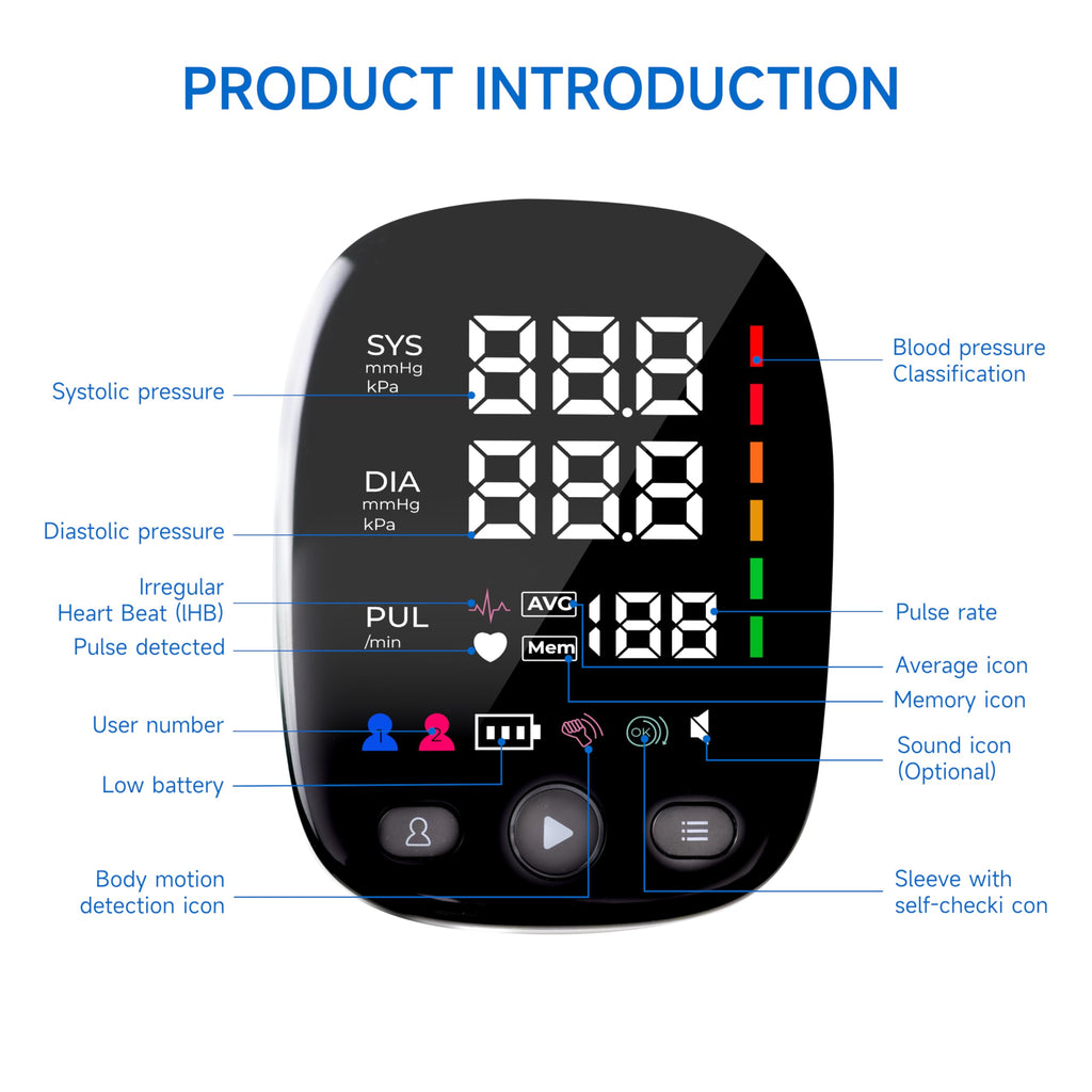 Upper Arm Blood Pressure Monitor with Adjustable Large Cuff F43336