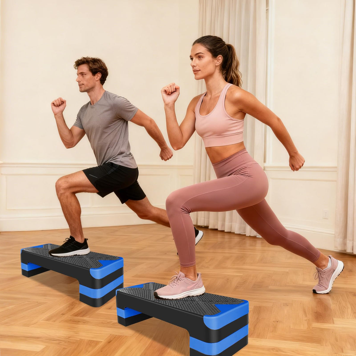 27" Adjustable Aerobic Step Platform with 4 Risers I860