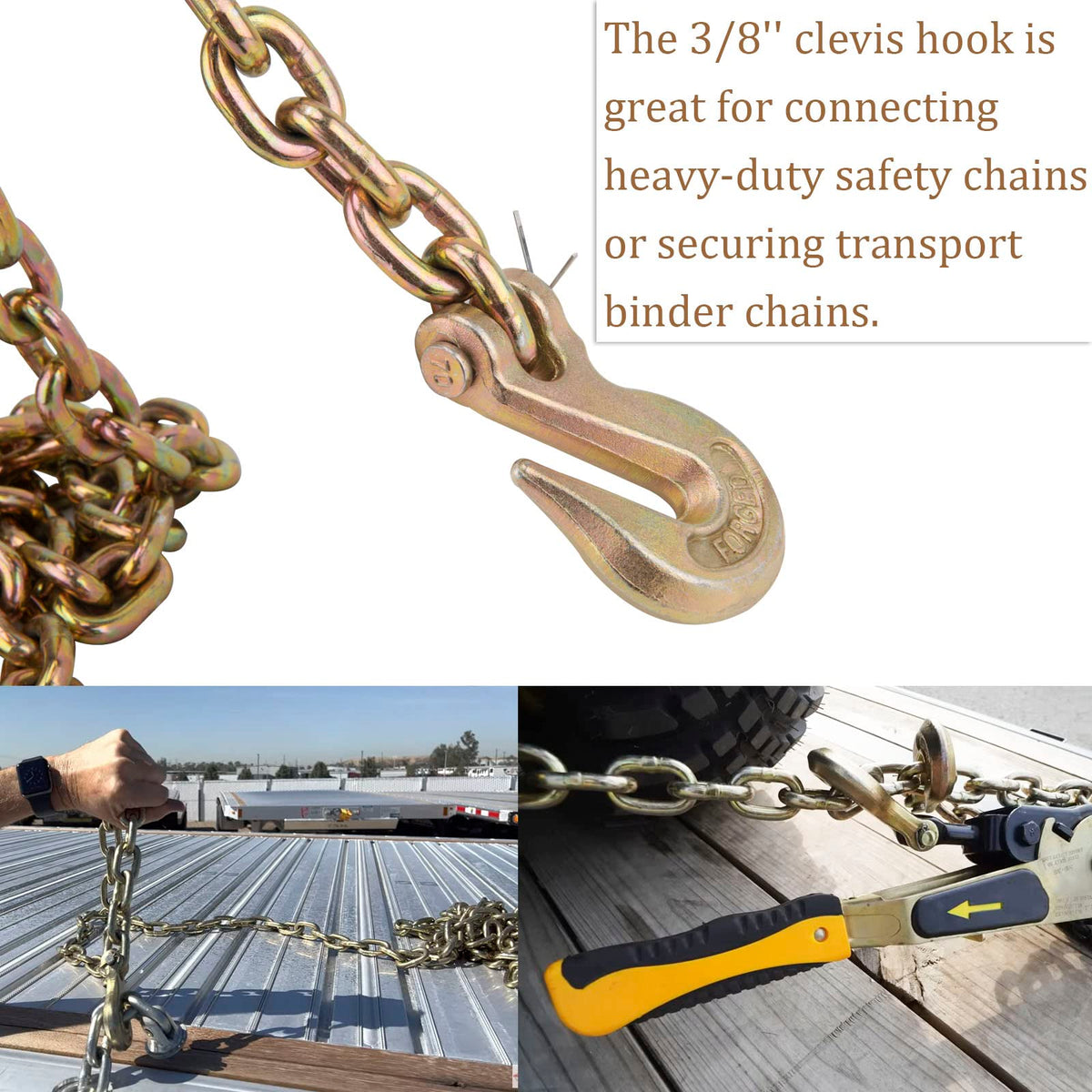 3/8" Grade 70 Clevis Grab Hook 10 Pack P641105