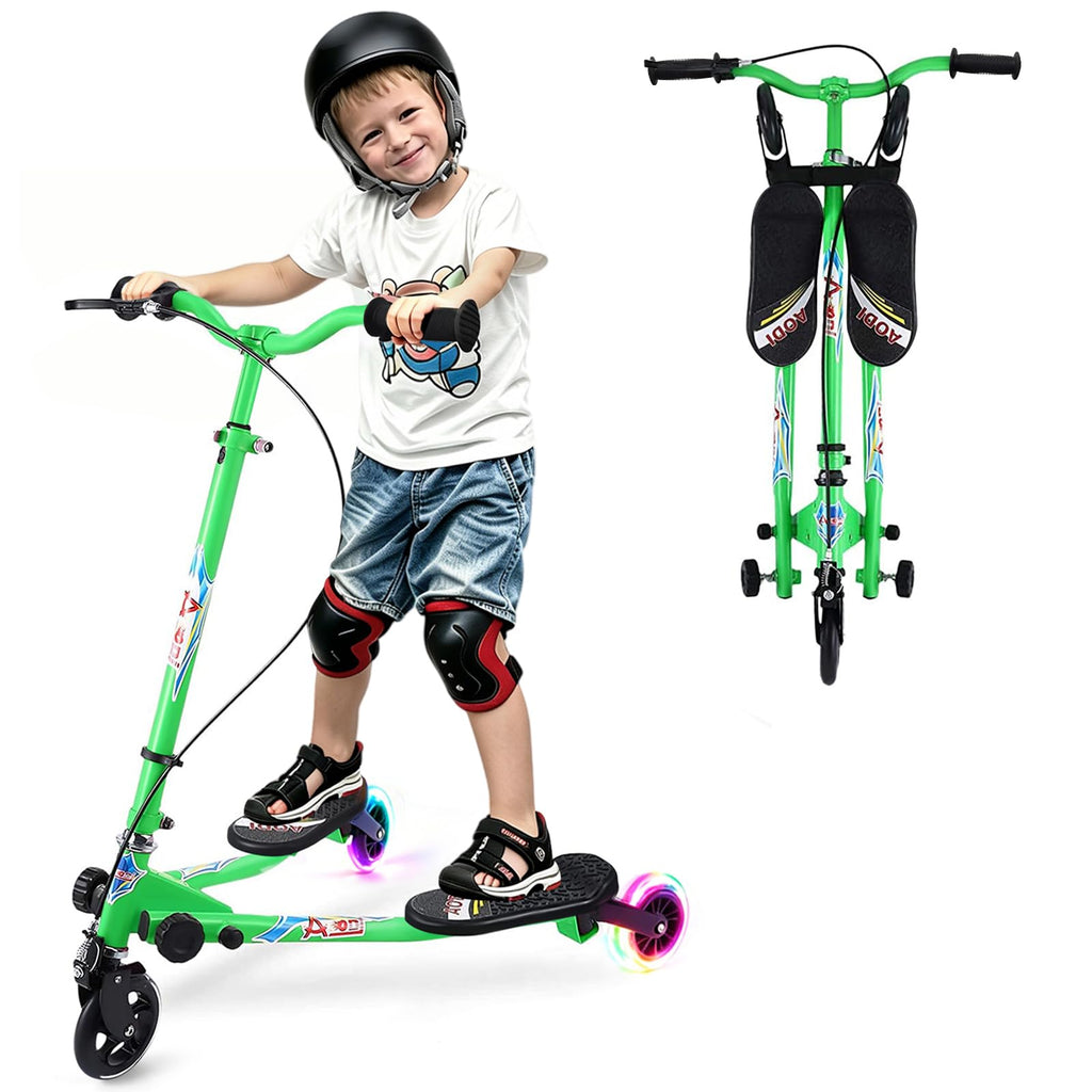 3 Wheels Foldable Swing Scooter with Adjustable Handlebar J714