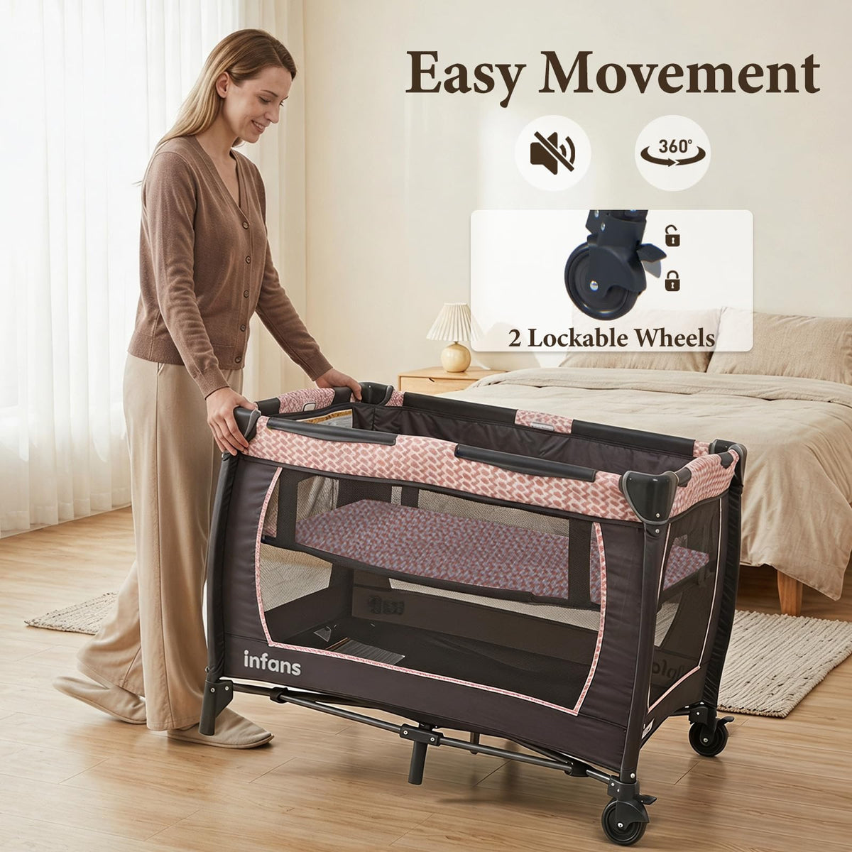5 in 1 Pack and Play with Bassinet D9631