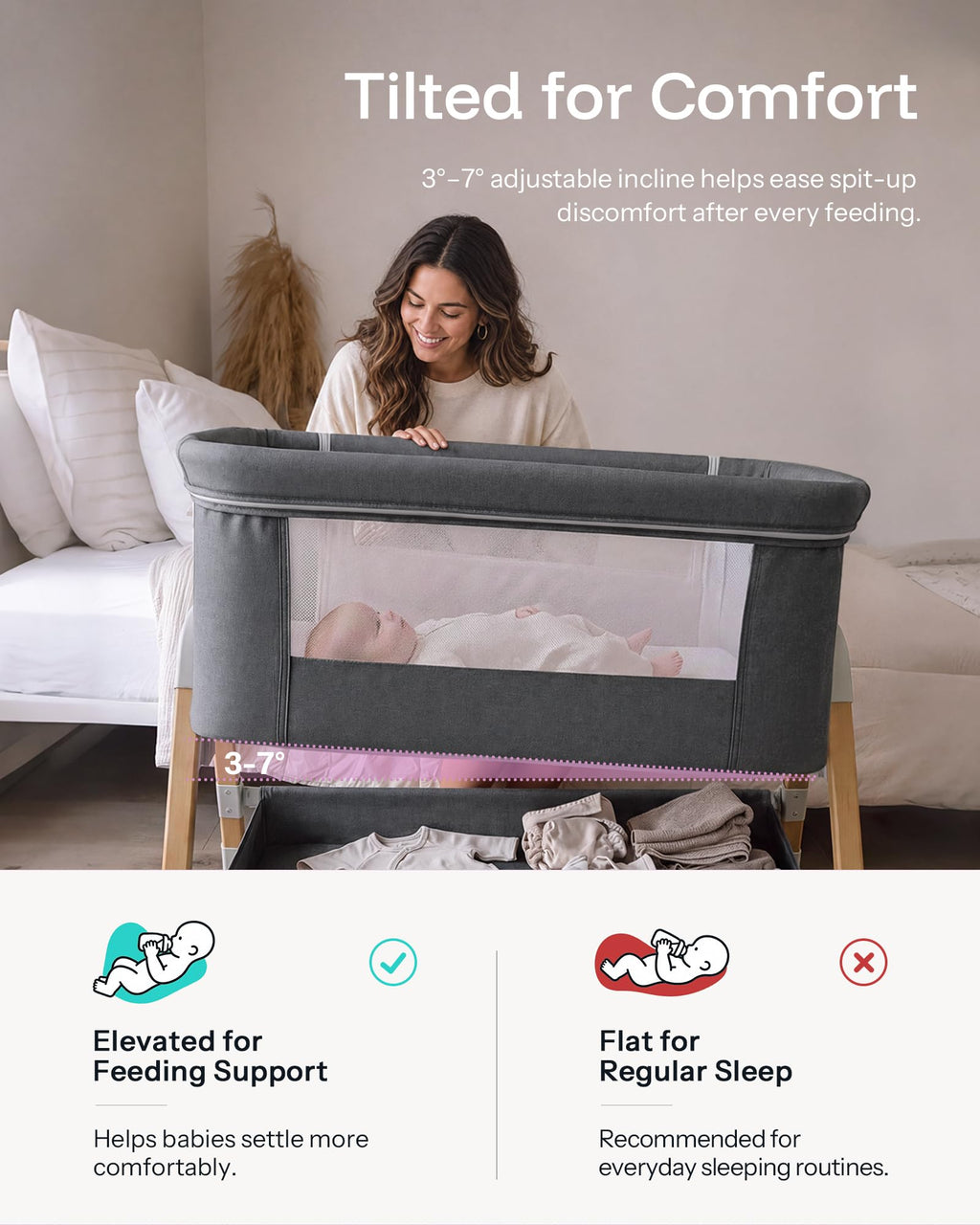 3 in 1 Baby Bassinet with Mattress L5853