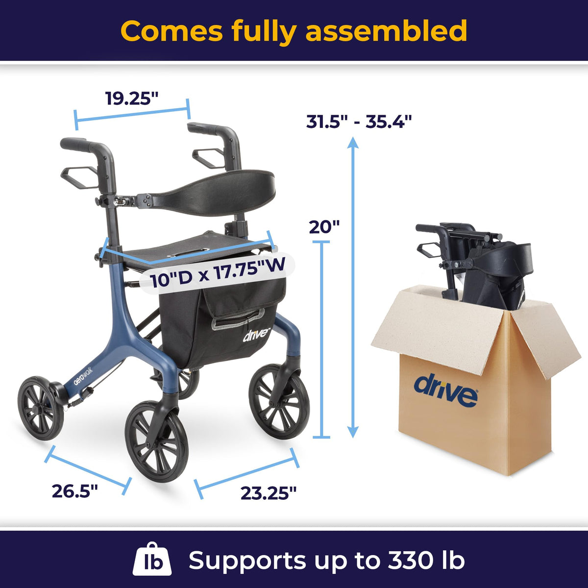 Blue 15.2 lb Rollator Z619983