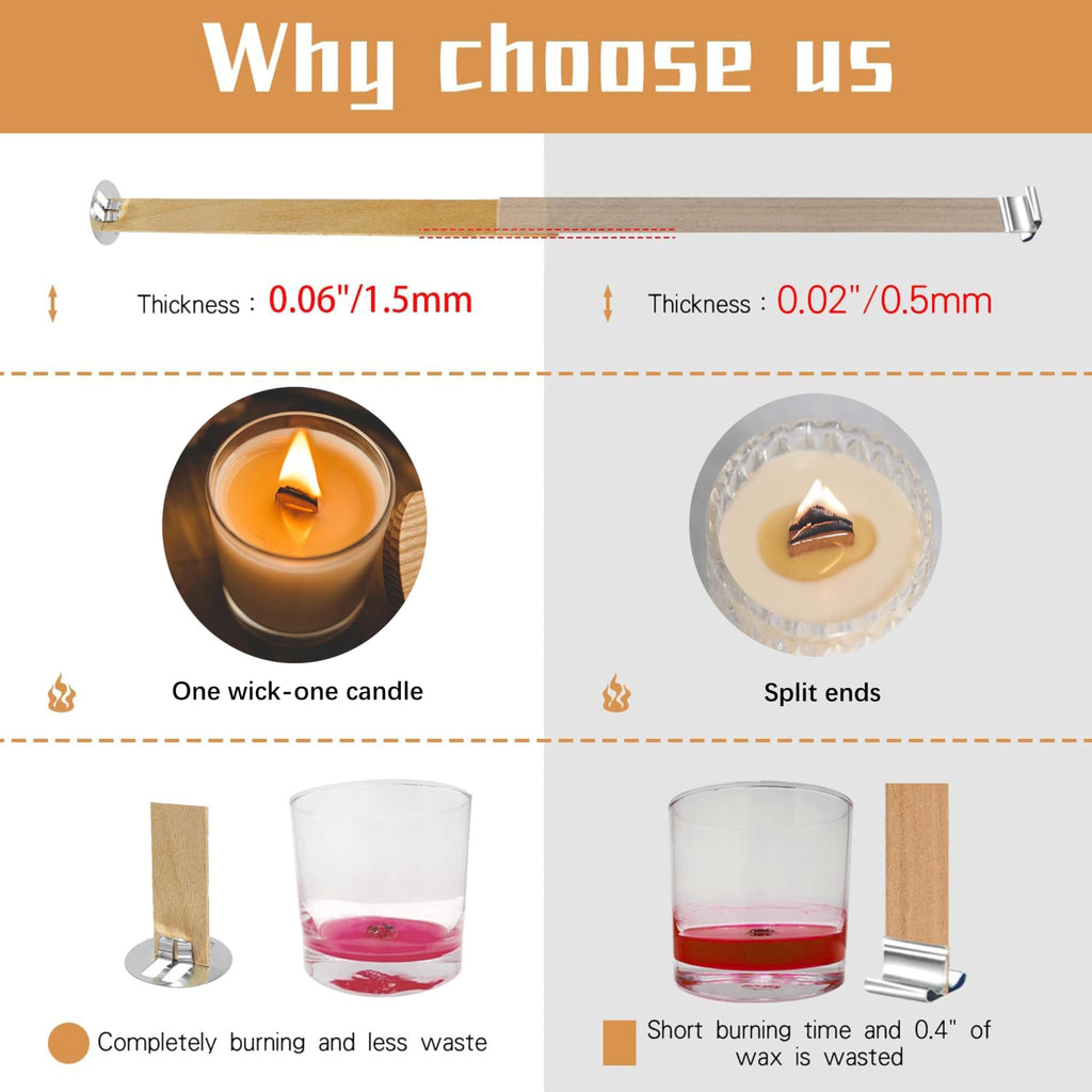 150 Pcs Thickned Wooden Candle Wicks G28121