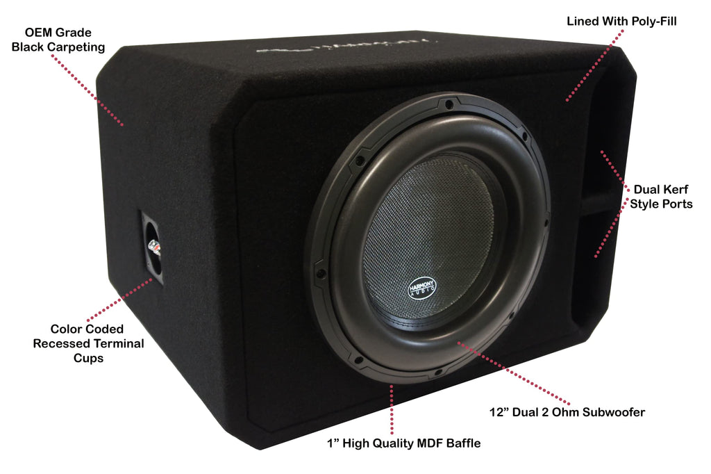 12" Dual 2 Ohm 1500 Watt Ported Subwoofer M4550