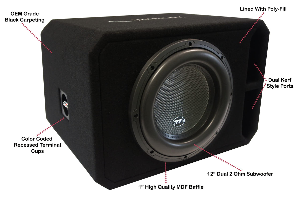 12" Dual 2 Ohm 1500 Watt Ported Subwoofer M4550