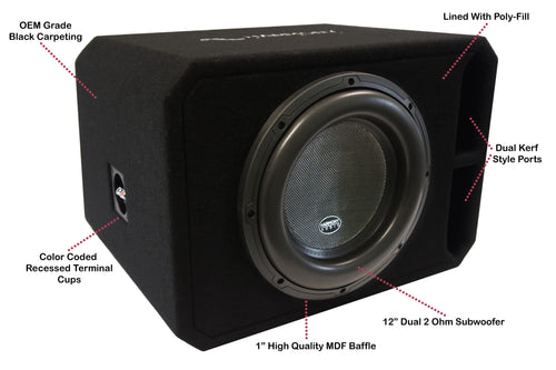 12" Dual 2 Ohm 1500 Watt Ported Subwoofer M4550