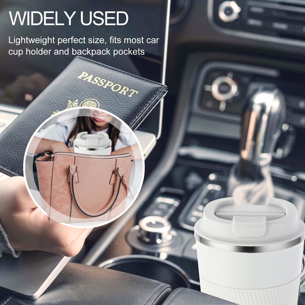 13oz Insulated Stainless Steel Travel Coffee Mugs Set (2 Pack) Q1766