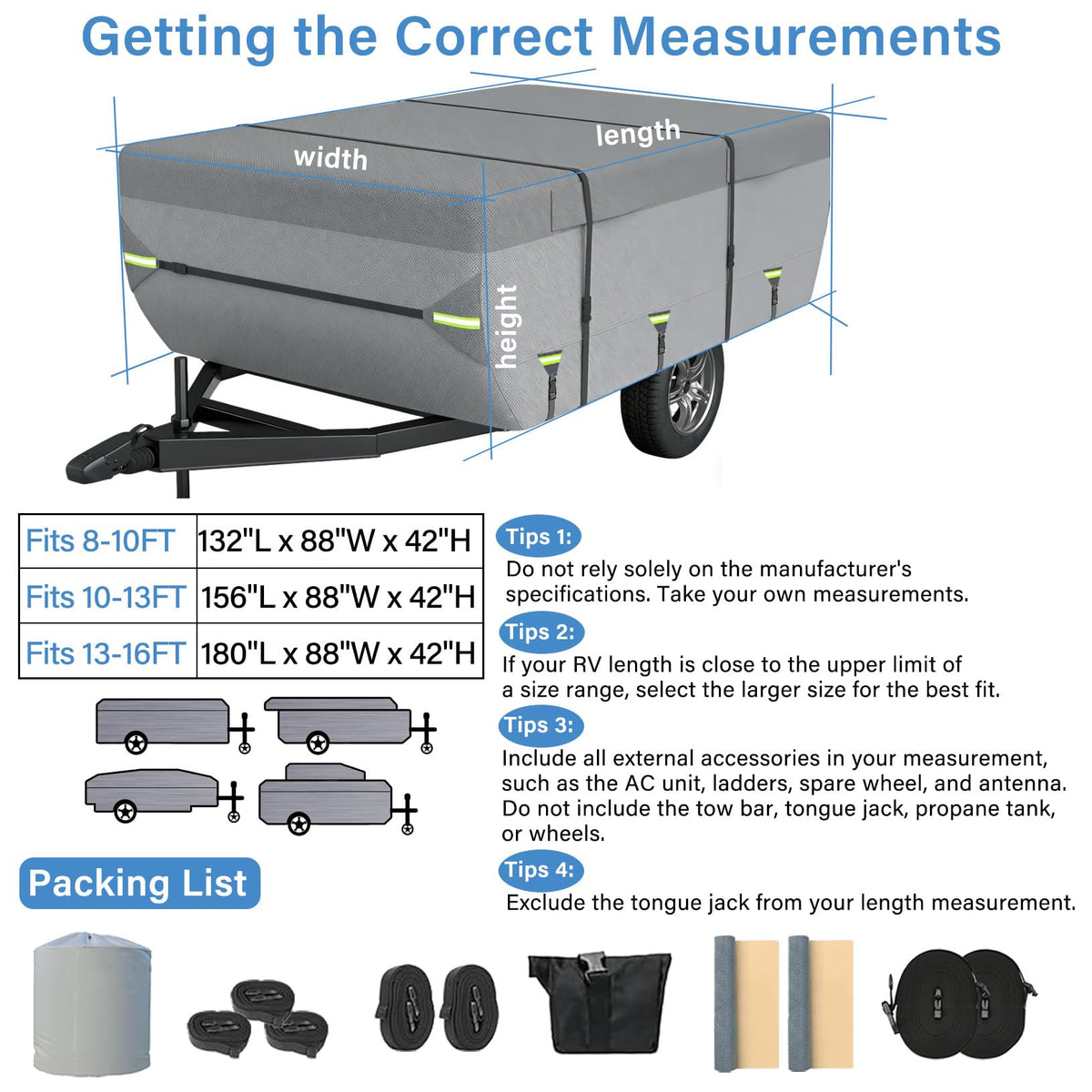 8 Layers Pop Up Folding Camper Cover T13075
